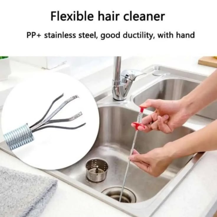 60cm Drain Unblocker & Hair Catcher Spring