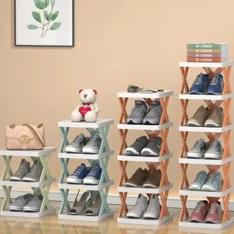 5 Layers Stackable Vertical Space Saving Shoe Rack Bookshelf Organizer Value Nest