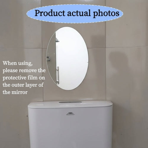 11 Inch Oval Wall Mirror Sticker | Frameless Decorative Mirror