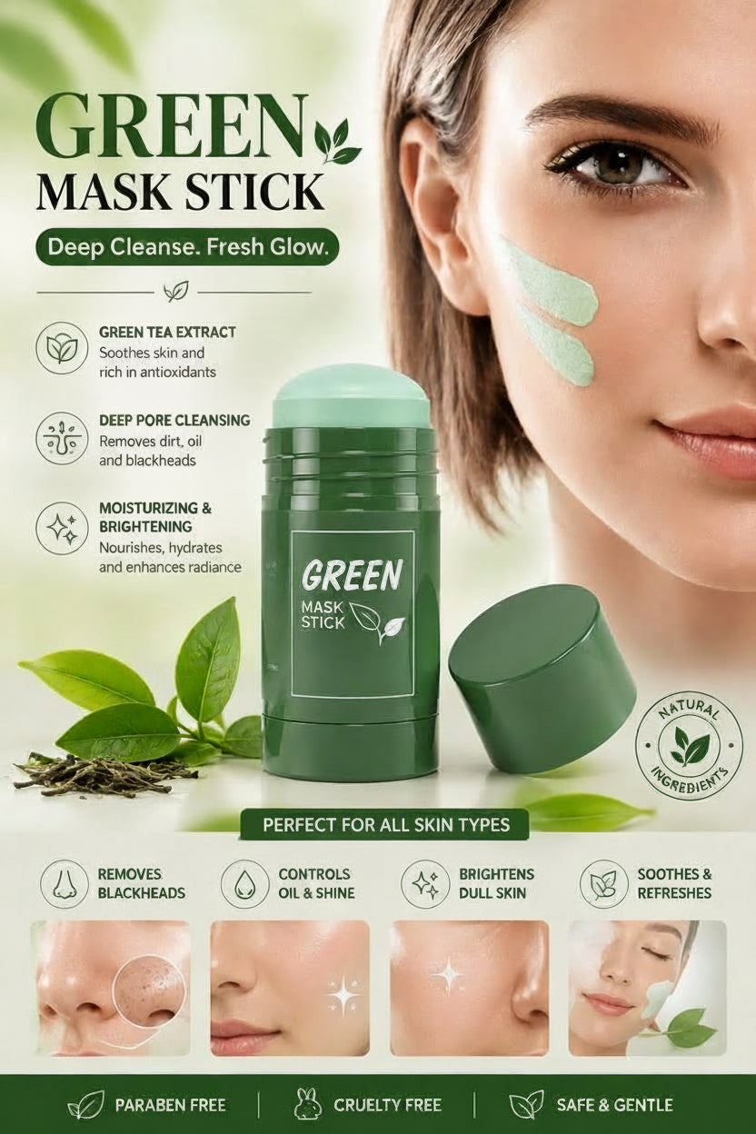 Green Tea Cleansing Mask Stick  Clean, Fresh & Glowing Look