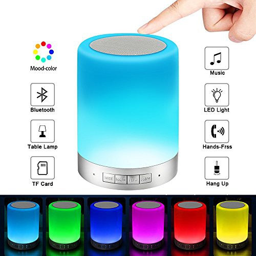 Wireless Bluetooth Speaker Touch Lamp – Portable LED Night Light & Bedside Desk Lamp