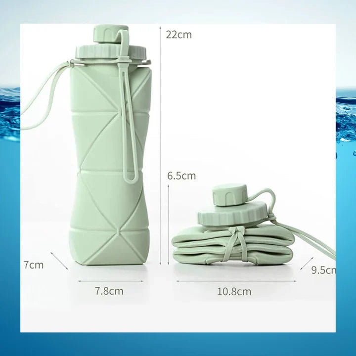 Leak-Proof Foldable Silicone Water Bottle – Portable Travel & Sports Flask (500ml)