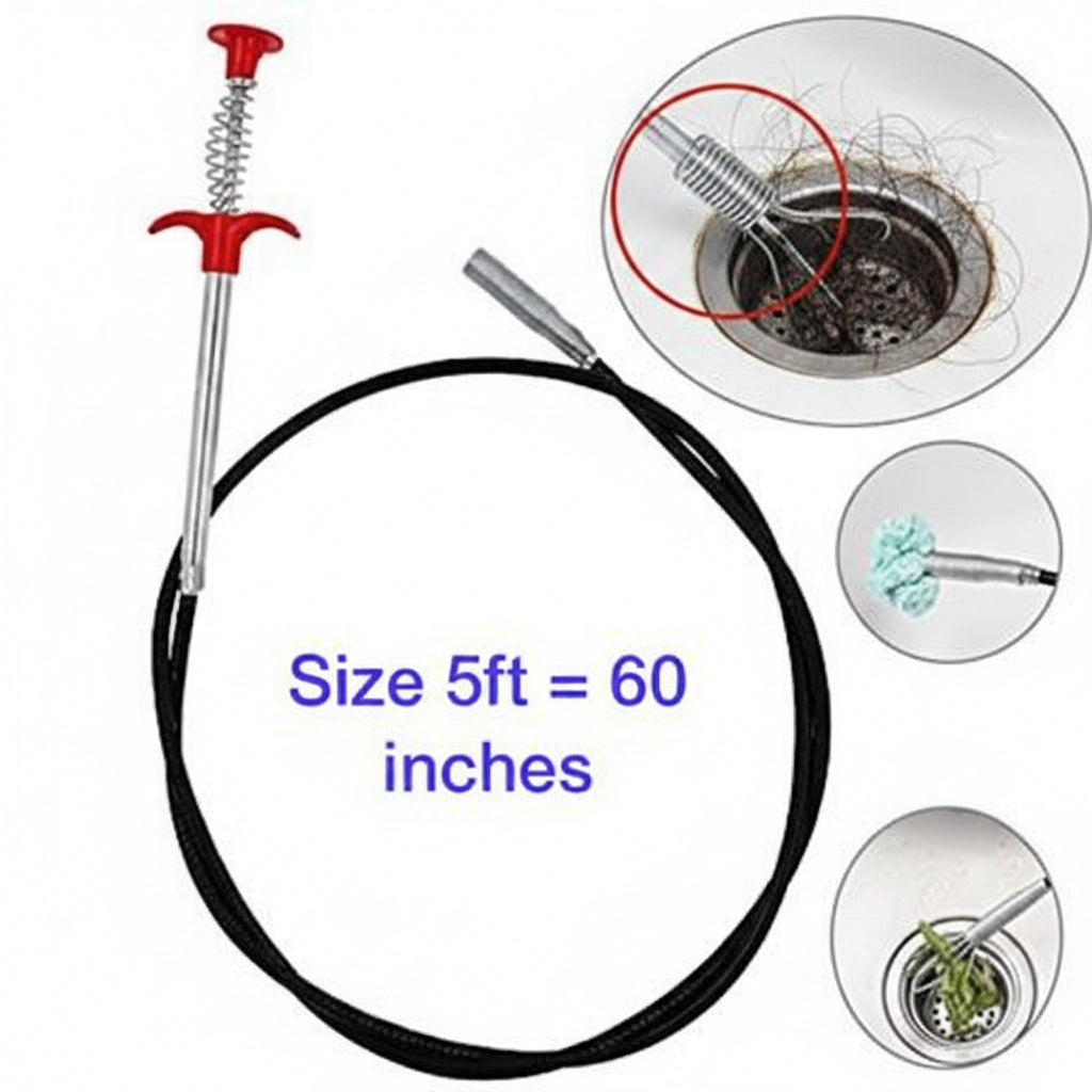60cm Drain Unblocker & Hair Catcher Spring