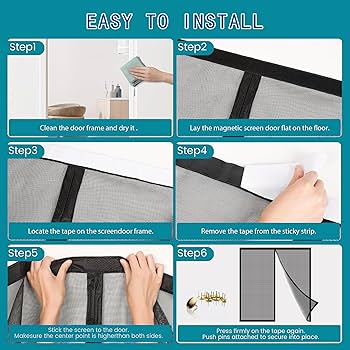 Anti Mosquito Net - Size 100x210cm - Magnetic Mesh Curtain - Screen Door Curtain Net - Hands Free Anti Mosquito Curtain - Automatic Closing Door Mesh - Anti Insect Bug Fly Partition Striped Door Curtain only for wooden door - Size 100x210cm