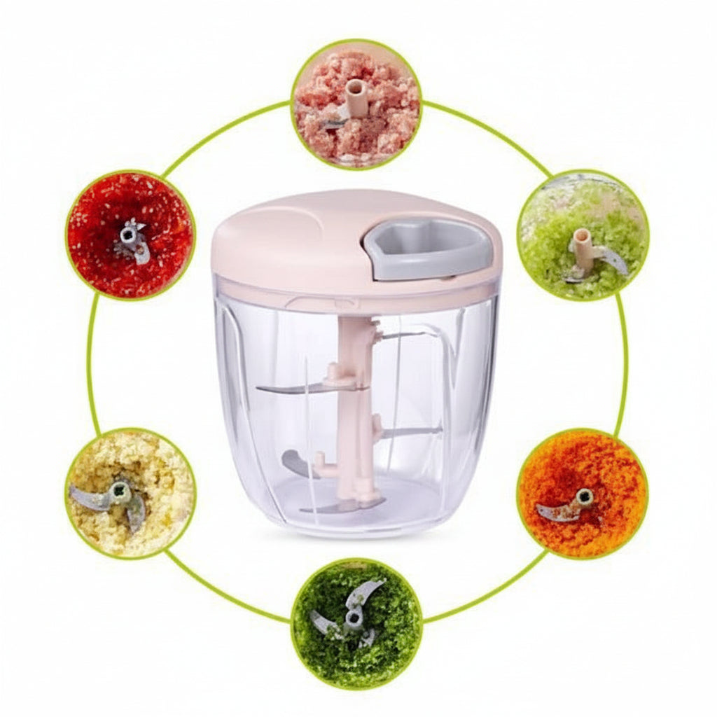5 Blades Manual Vegetable Chopper Cutter Hand Pull Food Chopper