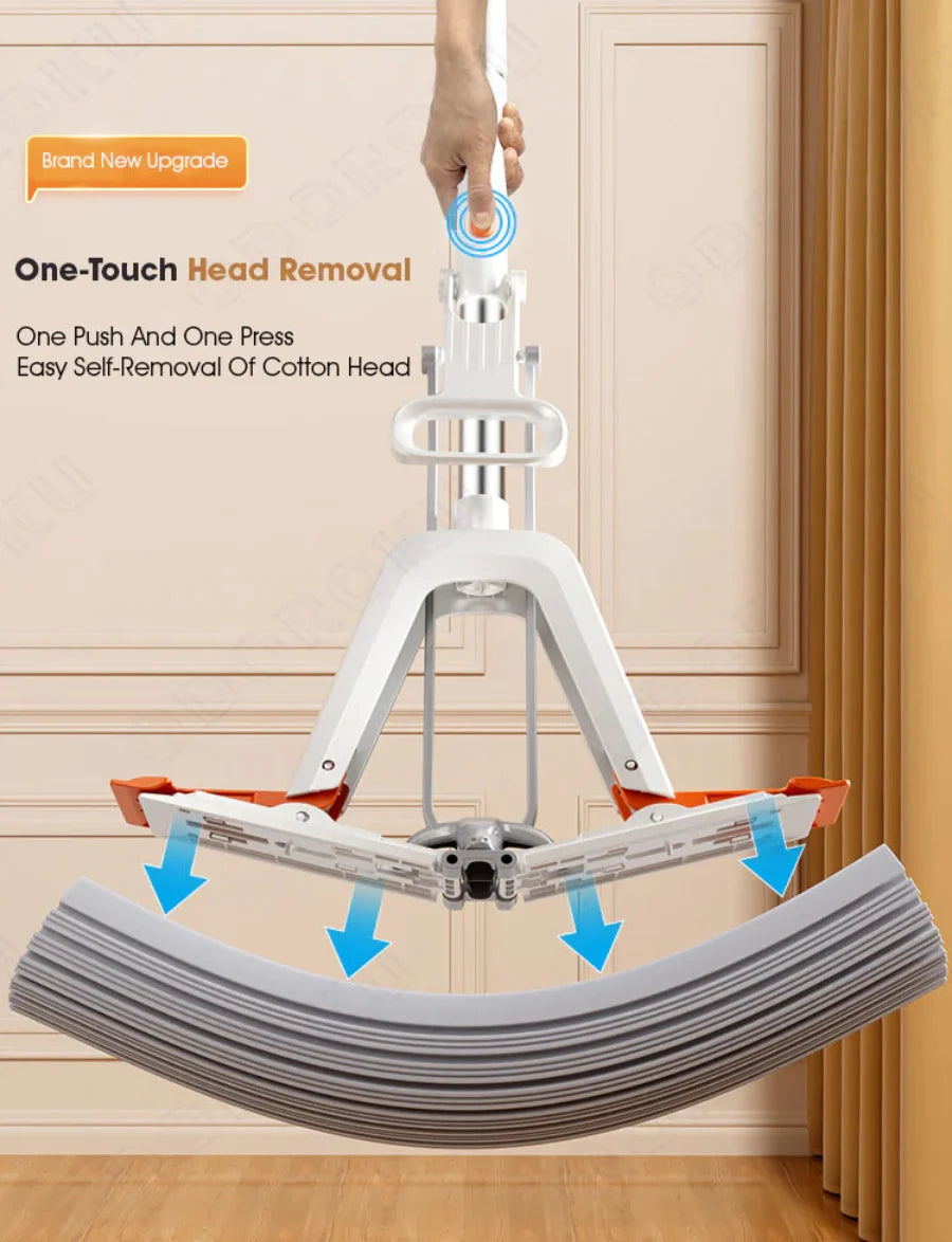 Hands-Free Squeeze Mop – Ultra-Absorbent Lazy Flat Mop