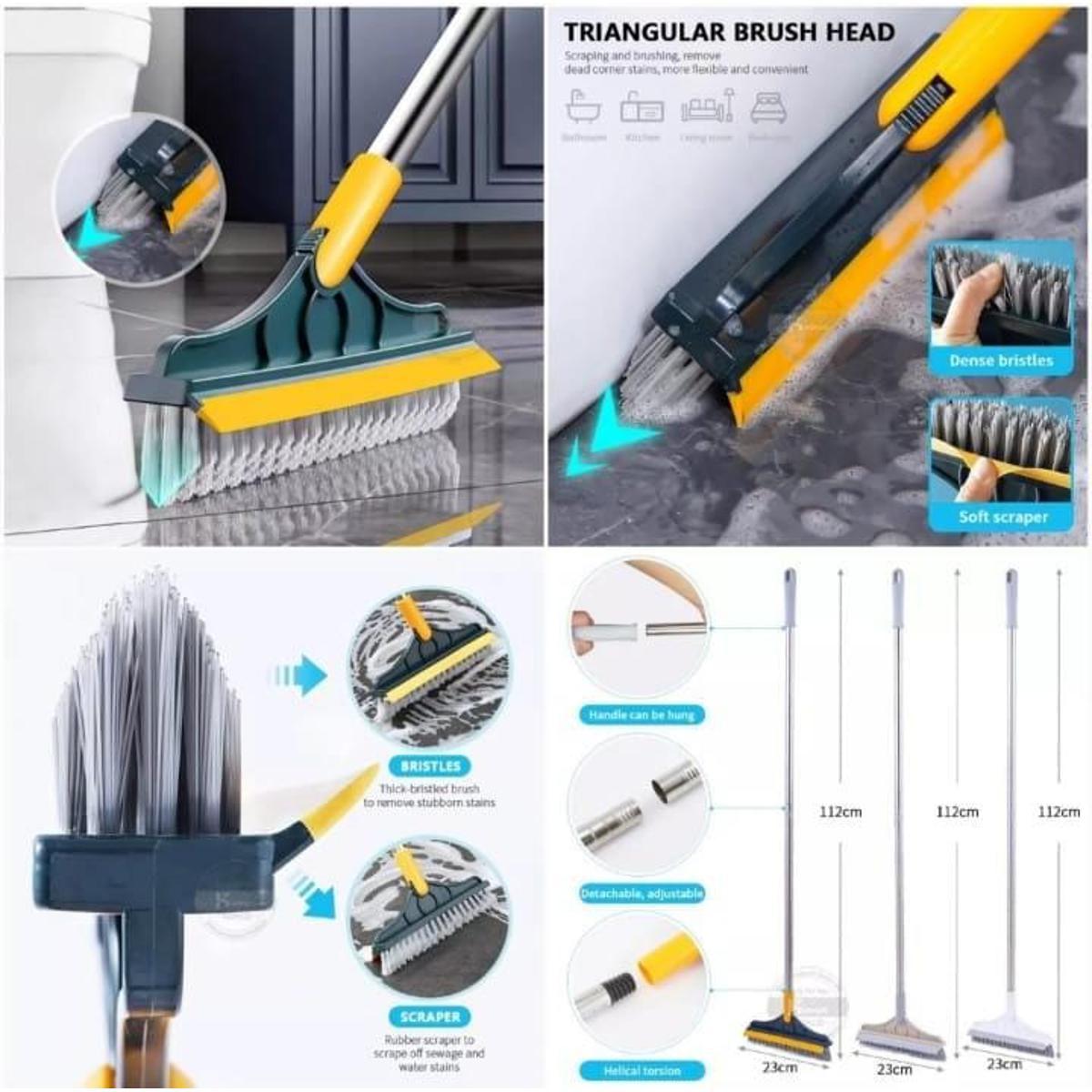 2-in-1 Floor Brush & Viper – Heavy Duty Scrub Brush with Squeegee